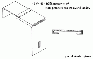 Alu držák nastavitelný výsuvný do 240 mm – 40VH40-240