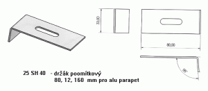 Alu držák poomítkový 80, 120 a 160 mm – 25SH