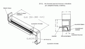 Alu lisovaná precizní koncovka s těsněním pro zateplené fasády a balkóny – 25GL