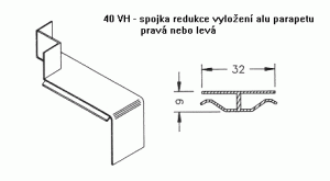 Alu redukce přechodu vyložení – 40VHR – pravá a levá