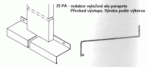 Alu redukce vyložení přechod sloupu – 25PA