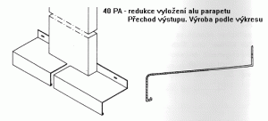 Alu redukce vyložení přechod výstupu – 40PA