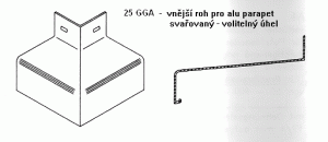 Alu venkovní roh svařovaný – 25GGA