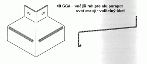 Alu venkovní roh svařovaný – 40GGA