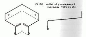 Alu vnitřní roh svařovaný -25GGI