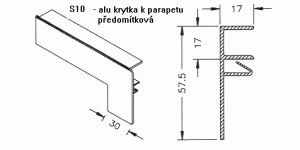 Alu krytka předomítková pro venkovní parapety